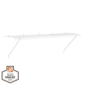 48 in. W to 48.82 in. W x 12 in. White Fixed Mount Shelf Kit Adjustable Wire Closet System