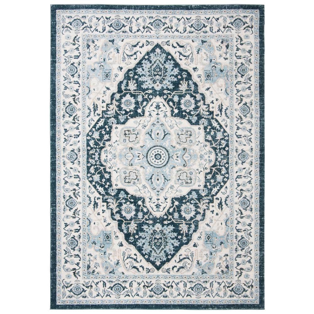 Elegance in Gray 47" Round Synthetic Stain-Resistant Area Rug