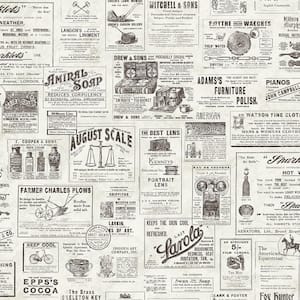 Chesapeake Adamstown Cream Vintage Newspaper Cream Wallpaper Sample  CTR64271SAM - The Home Depot