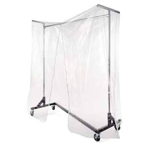 64 in. W x 70 in. H Clear Vinyl Cover with Metal Support Bars for RZK/7, RZK/8 and RZK8RNG Metal Rolling Garment Racks