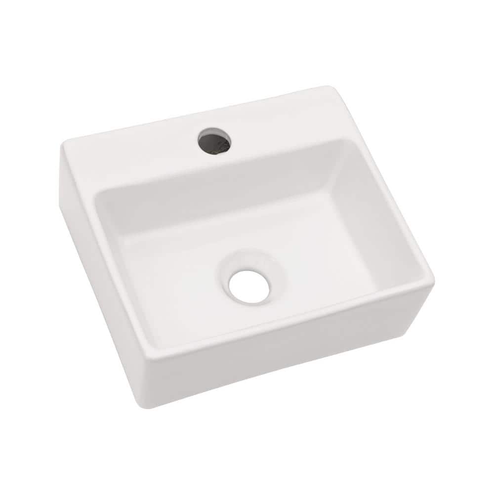 13.6 in. L x 11.6 in. W x 4.8 in. H Compact Wall-Mounted Bathroom Ceramic S