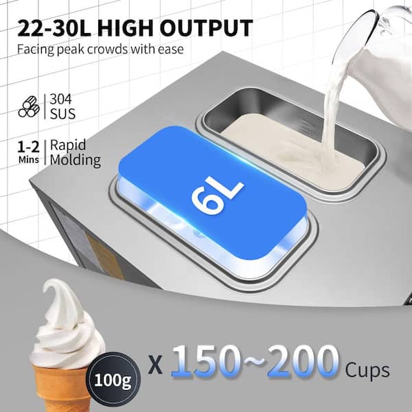 VEVOR Commercial Silver Ice Cream Roll Maker 1800 Watt Stainless Steel  Yogurt Cream Machine with Double Pans for Cafes ZNSGBCBJY-2DAG98PV1 - The  Home Depot