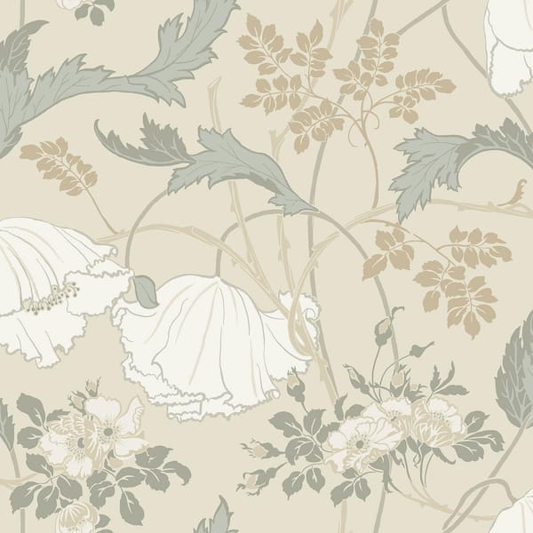 Magnolia Home by Joanna Gaines Gwendolyn Ivory And Grey Wallpaper