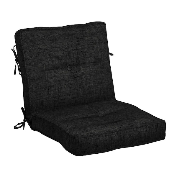 ARDEN SELECTIONS Plush PolyFill 21 in. x 20 in. Outdoor Dining Chair Cushion in Black Leala