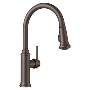 EMPRESSA Single Handle Gooseneck Pull-Down Sprayer Kitchen Faucet in Oil-Rubbed Bronze