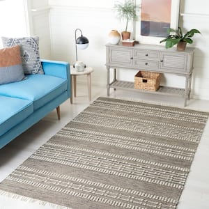 Natural Fiber Taupe/Ivory 5 ft. x 8 ft. Striped Woven Area Rug