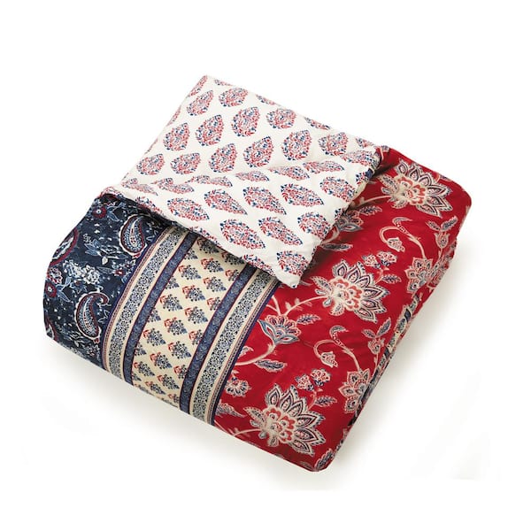 INDIGO BAZAAR Marbella 5-Piece Red Queen Comforter Set