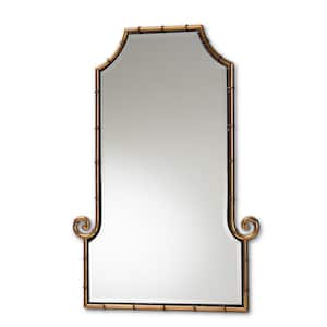 Layan 42 in. x 29 in. Glamour Rectangle Framed Gold Accent Wall Mirror
