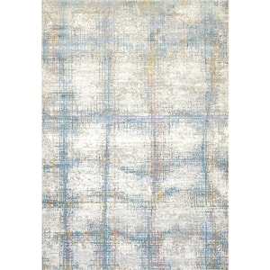 Valley Grey/Blue 9 ft. x 12 ft. 10 in. Traditional Viscose Area Rug