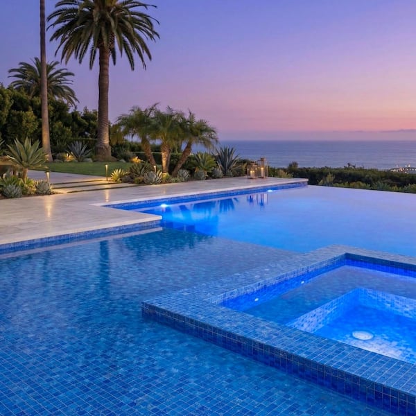 Giorbello Starlight Blue Glow-in-the-Dark Pool and Wall Glass