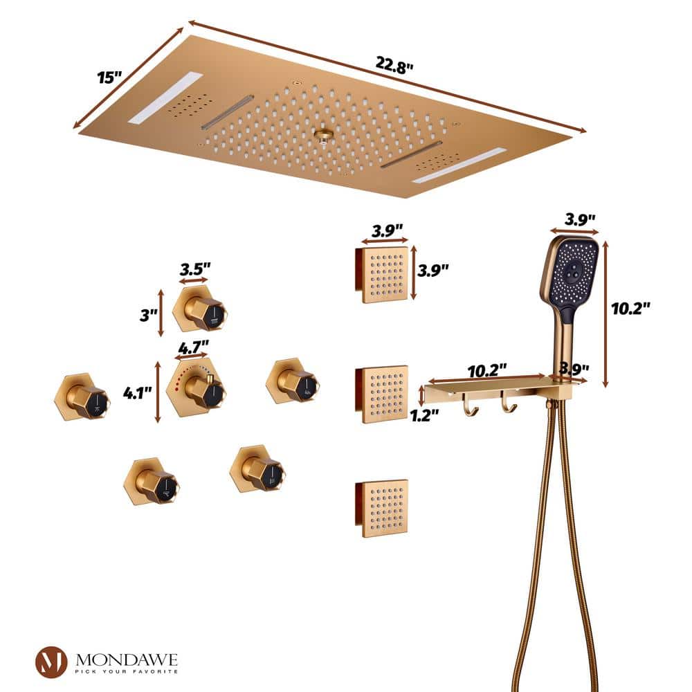 AquaRhapsody Thermostatic All-In-One Kit with Rough in-Valve