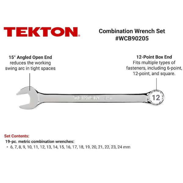 6 mm - 24 mm Combination Wrench Set (19-Piece)