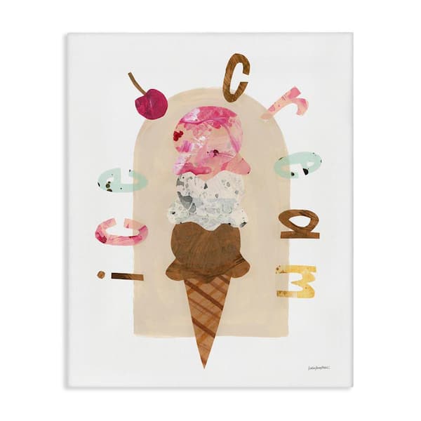Ice Cream Whimsy by Haley Knighten Unframed Food Graphic Art Print 20 in. x 16 in.