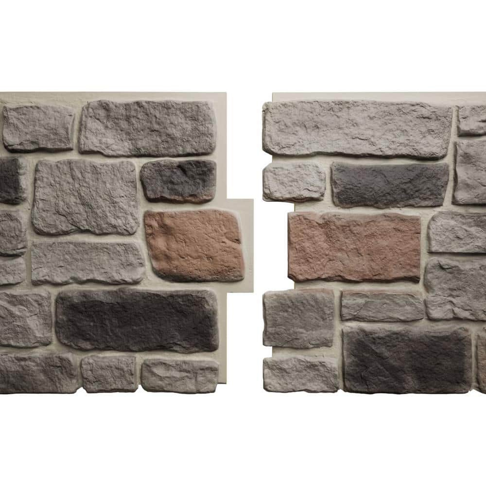 Smolder Faux Stone Urethane Panel, 48"W x 23.75"H