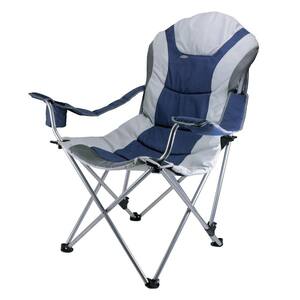 Reclining Camp Navy and Silver Grey Patio Chair