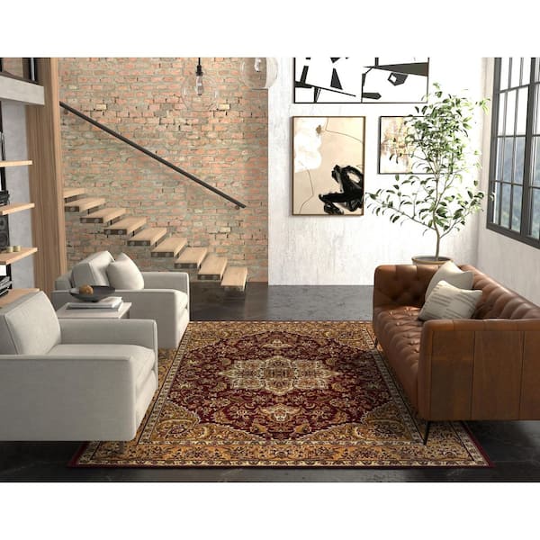 Cintha Red/Beige 2 ft. x 3 ft. Area Rug