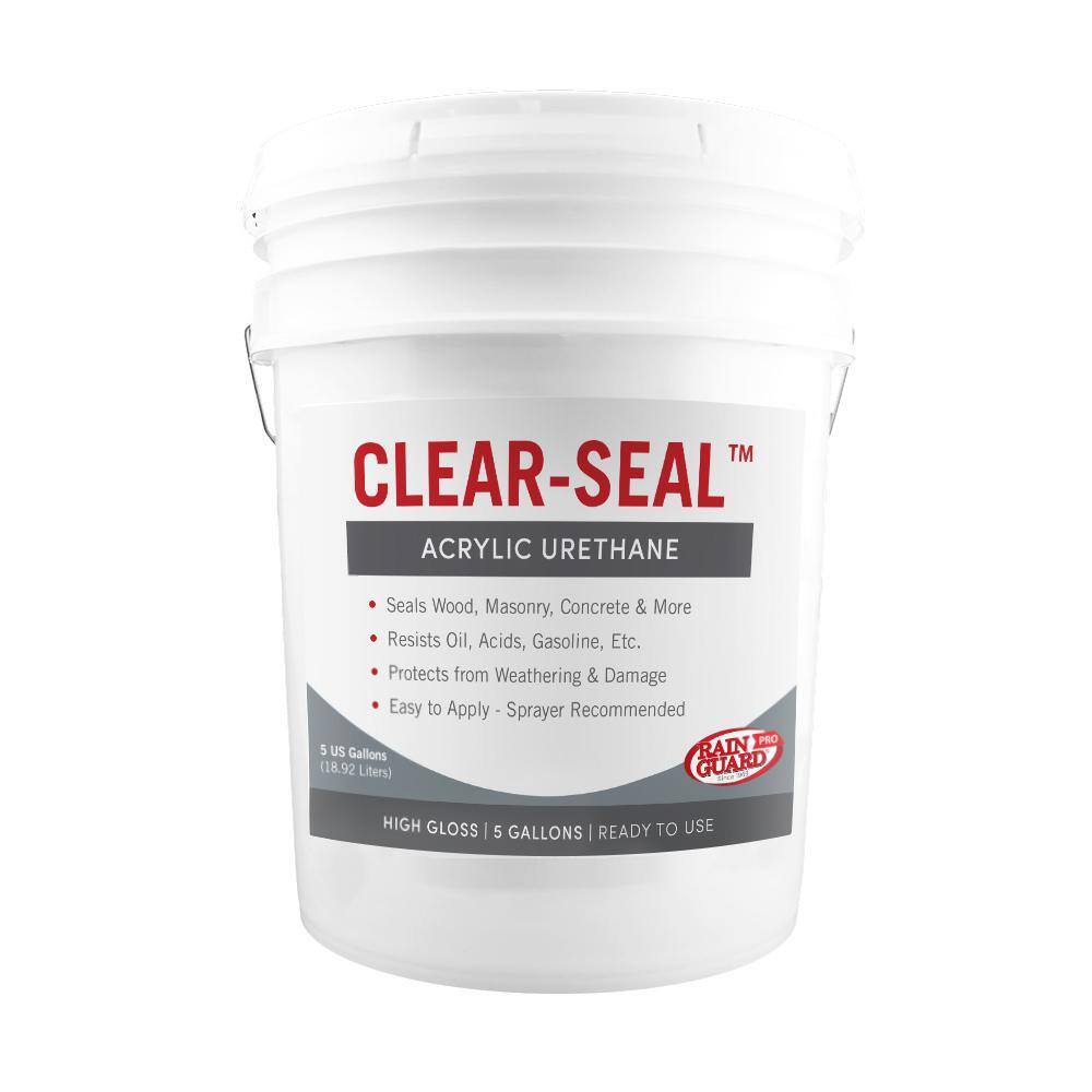 UPC 660041000027 product image for RAIN GUARD Clear-Seal 5 gal. Surface High Gloss Urethane Sealer, Clear Gloss | upcitemdb.com