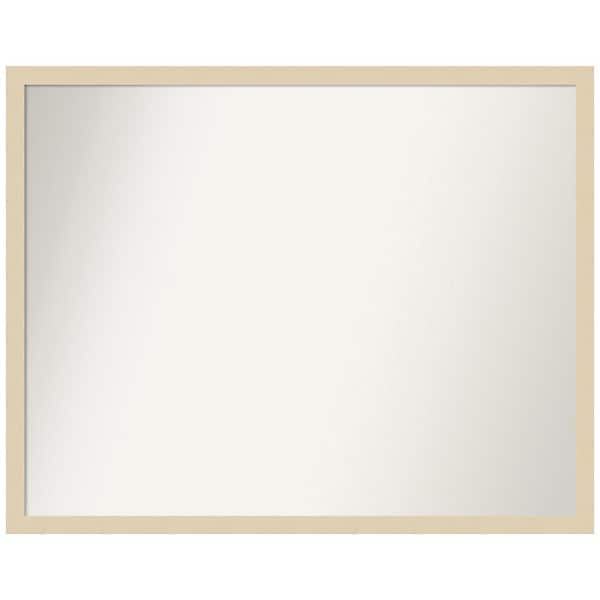 Amanti Art Svelte Natural 29.5 in. x 23.5 in. Non-Beveled Modern Rectangle Wood Framed Wall Mirror in Brown