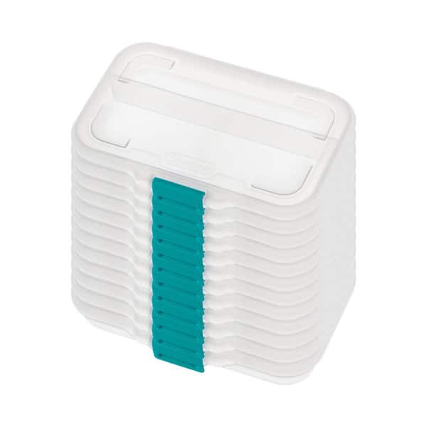 Convenient Small Divided Clear Storage Box with Latching Lid (24-Pack)