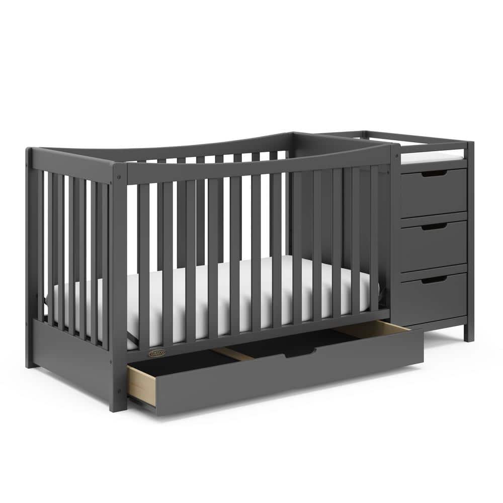 Graco Remi Gray 4-in-1 Convertible Crib and Changer -  04586-21G