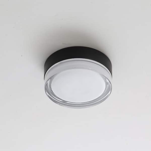 6 in. 1-Light Matte Black Semi-Flush Mount Ceiling Light
