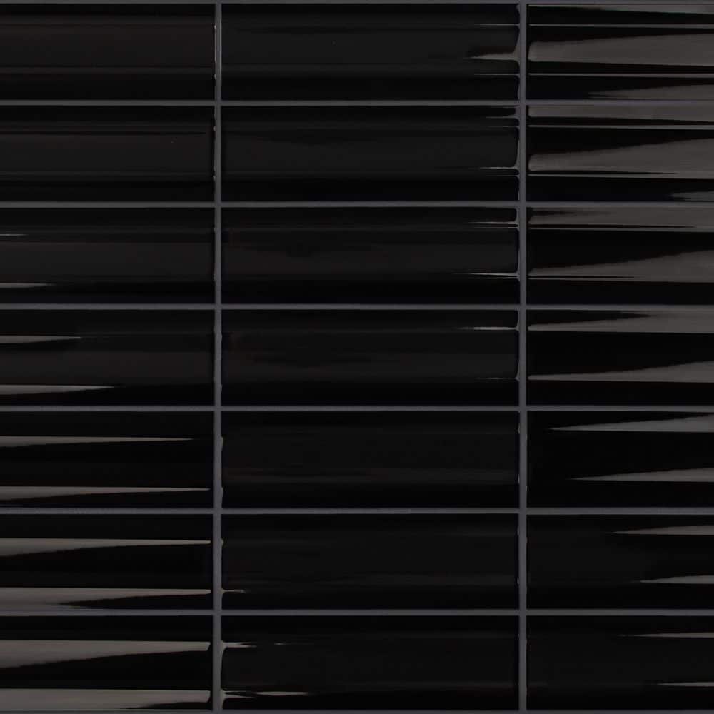 Crown Heights Maori Glossy Black 3 in. x 8 in. Ceramic Wall Tile (9.0 sq. ft. /Case) price history on PriceWatchPro