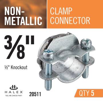 3/8 in. Non-Metallic (NM) Twin-Screw Cable Clamp Connectors (5-Pack)