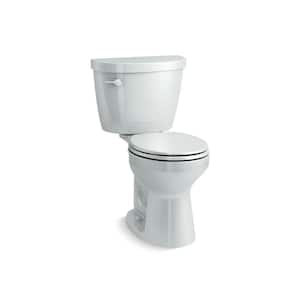 Cimarron 12 in. Rough In 2-Piece 1.28 GPF Single Flush Round Toilet in Ice Grey Seat Not Included