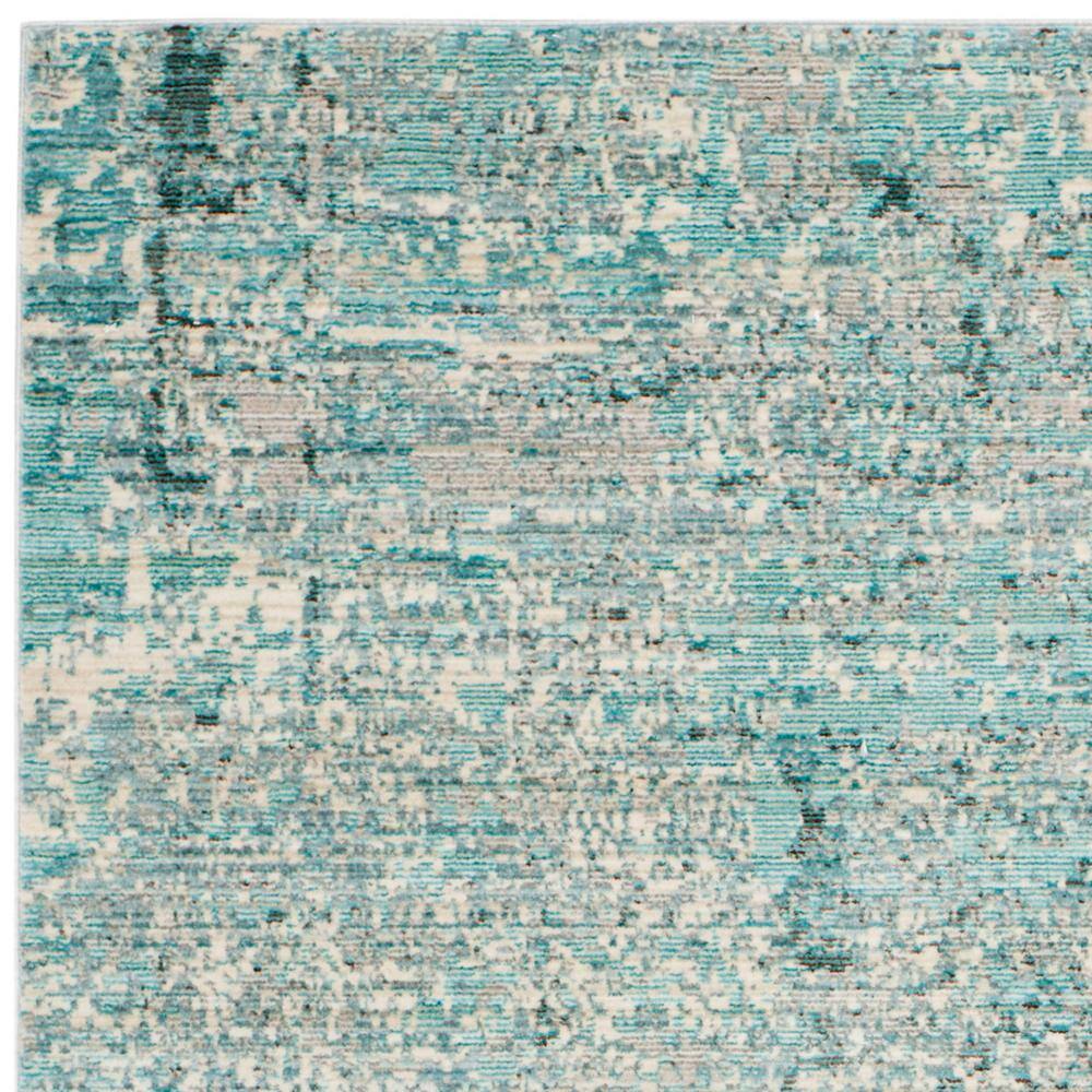 Teal and Multicolor Abstract Synthetic 4' x 6' Area Rug