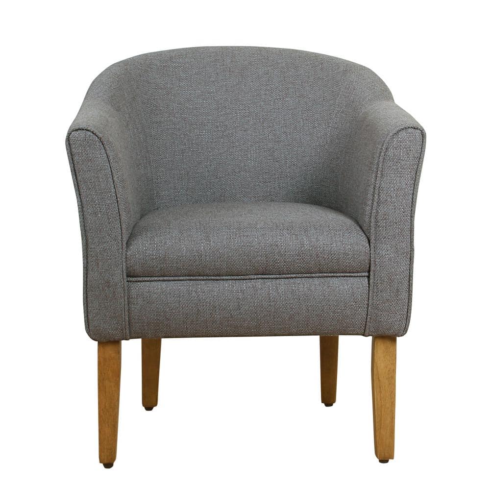 Homepop Chunky Barrel Shaped Charcoal Textured Accent Chair K6859 F2111   Charcoal Gray Homepop Accent Chairs K6859 F2111 64 1000 