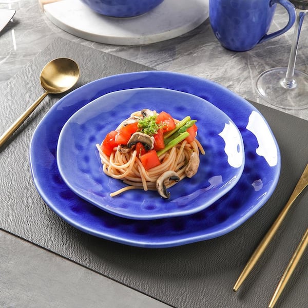 Stone Lain Constance 32-Piece Dinnerware Set Porcelain, Service For 8, Blue