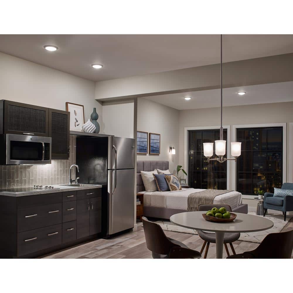 Brushed Nickel 3-Light Mini Chandelier with Clear Glass Shades