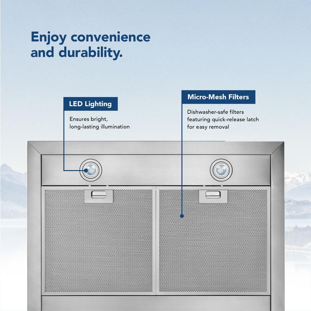 30-Inch Stainless Steel Convertible Wall-Mounted Range Hood