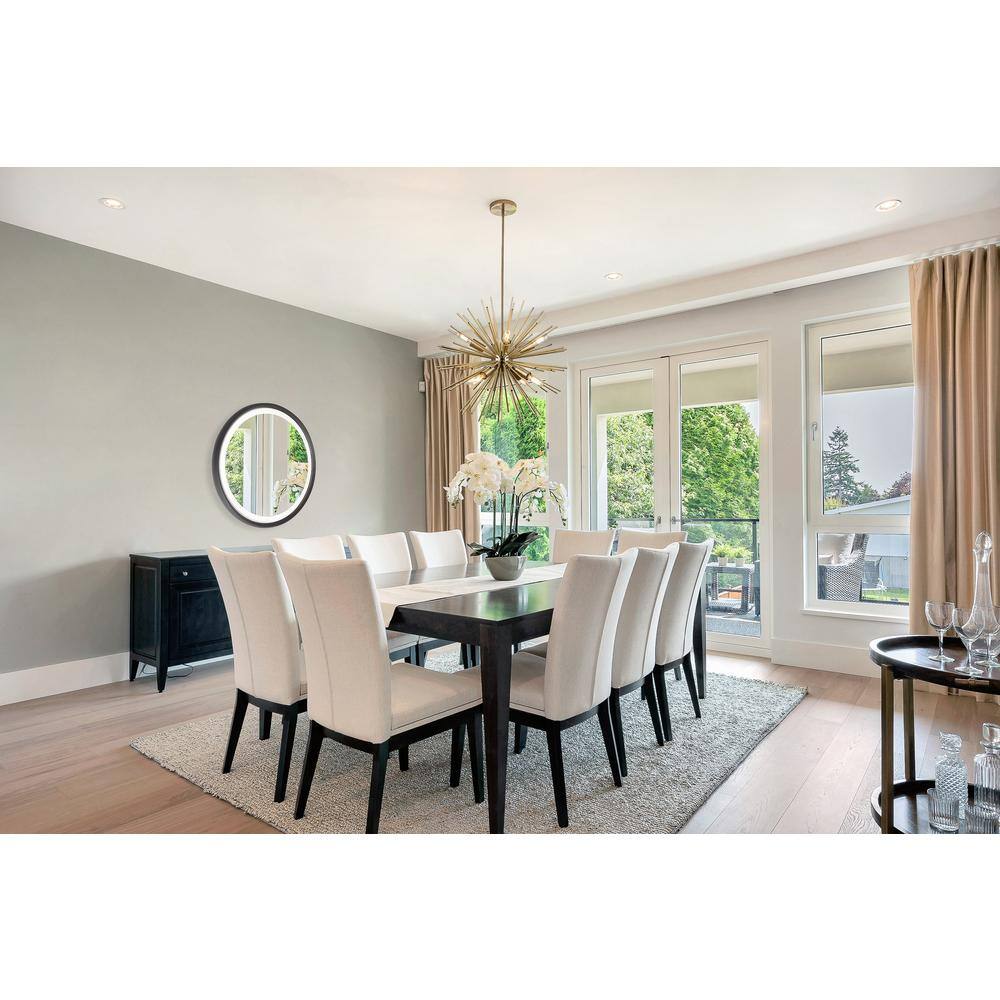 Satin Brass Sputnik 8-Light Geometric Chandelier with Dimmable LED