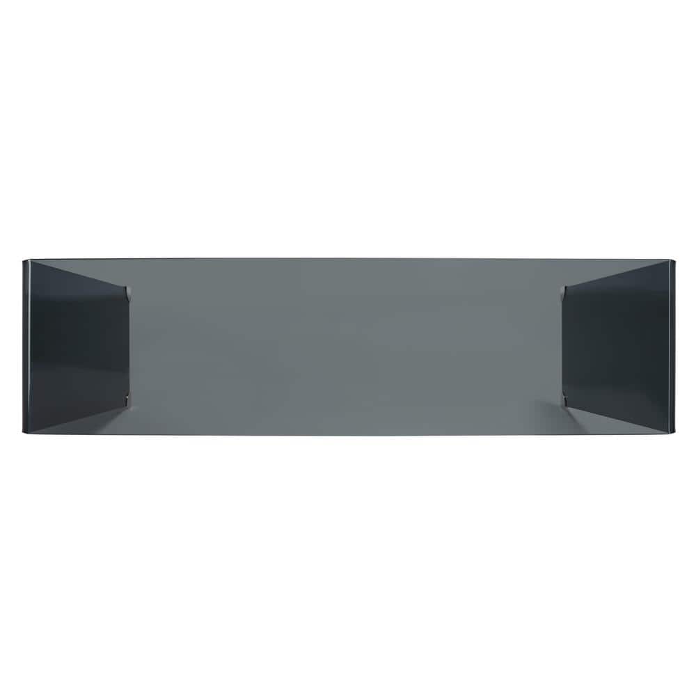 Huck Clear and Gray Glass Console Table with Storage