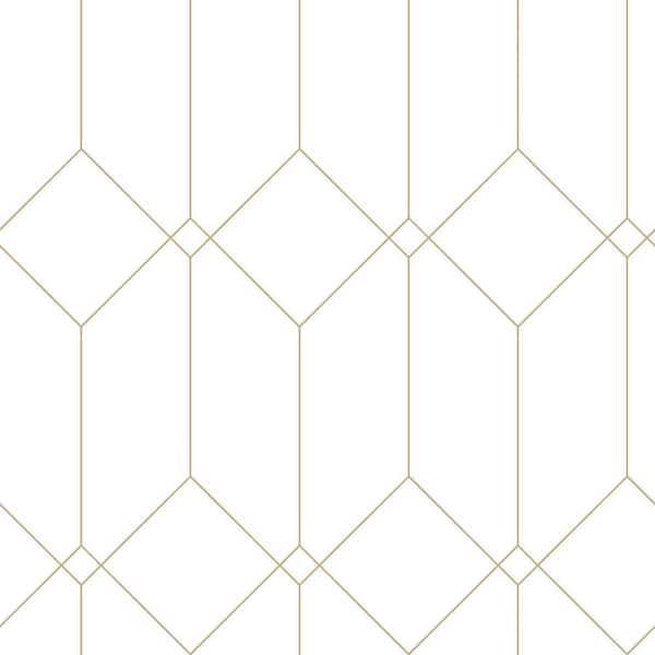 ESTA Home Trilliant White Art Deco Motif Paper Non-Pasted Non-Woven Metallic Wallpaper