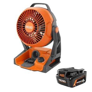 18V Cordless Hybrid Jobsite Fan with 18V 6.0Ah MAX Output lithium-Ion Battery