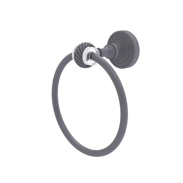 Allied Brass Pacific Grove Collection Wall Mounted Towel Ring with Twisted Accents in Oil Rubbed Bronze
