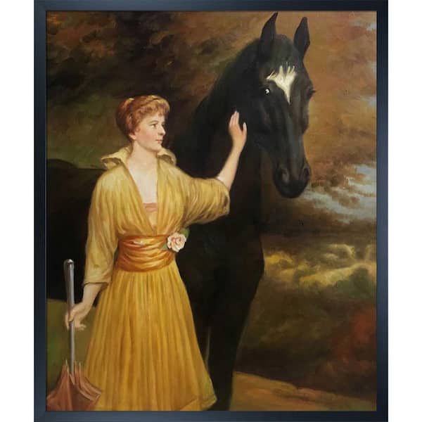 LA PASTICHE Lady Roundway of Devizes, Wiltshire by Briton RiviΦre Studio Black Framed People Painting Art Print 21.5 in. x 25.5 in.