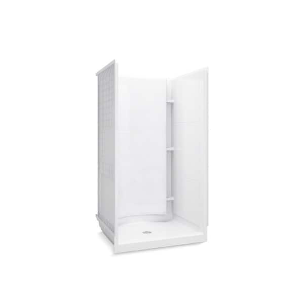 DreamLine QWALL-5 White 2-Piece 30-in x 60-in x 77-in Base/Wall Rectangular  Alcove Shower Kit (Left Drain) in the Shower Stalls & Enclosures department  at
