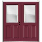 72 in. x 80 in. Internal Blinds Left-Hand Inswing 1/2-Lite Clear Glass 2-Panel Painted Steel Prehung Front Door