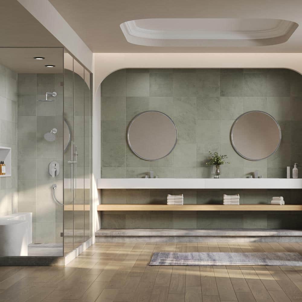 Dual Function Brushed Nickel Stainless Steel Shower System