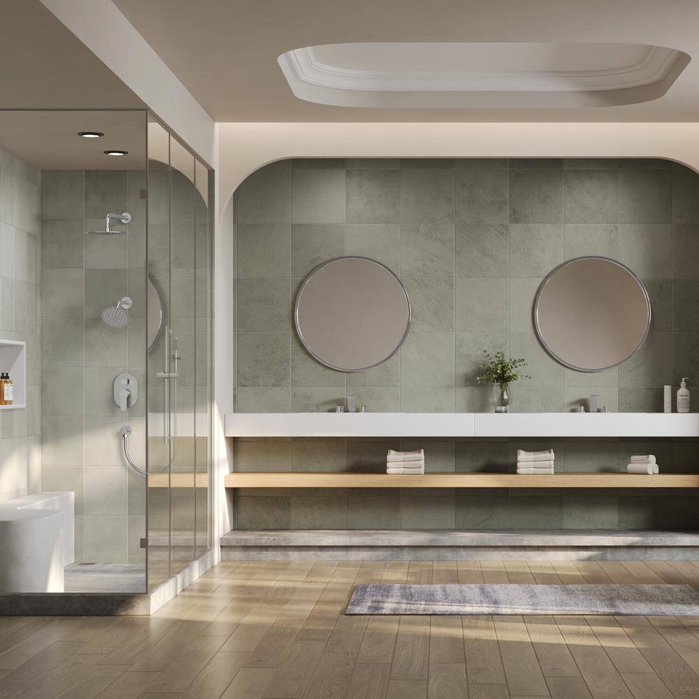 Dual Function Brushed Nickel Stainless Steel Shower System