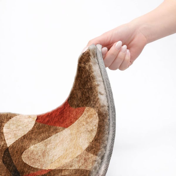 Dream Shag Premium Machine Washable Abstract ADS536 Chocolate 8 ft. x 10 ft. Area Rug
