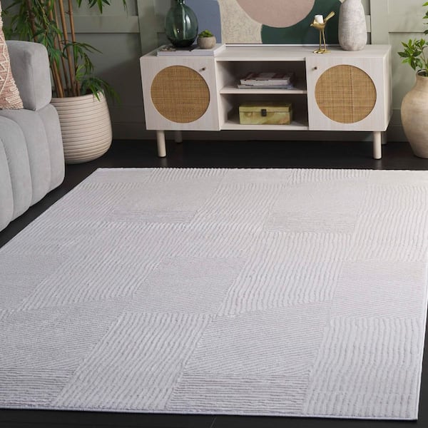 Saylor 8 ft. x 10 ft. Ivory Geometric Solid Area Rug