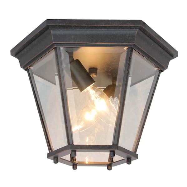 Unbranded Bryan 2-Lights Bronze Otdoor Flush Mount Light