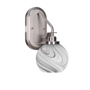 Monroe 1-Light Brushed Nickel Wall Sconce 2R611BN4761 - The Home Depot
