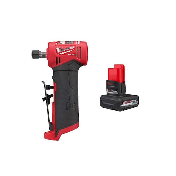 M12 FUEL 12V Lithium-Ion Brushless Cordless 1/4 in. Right Angle Die Grinder with M12 XC High Output 5.0 Ah Battery Pack