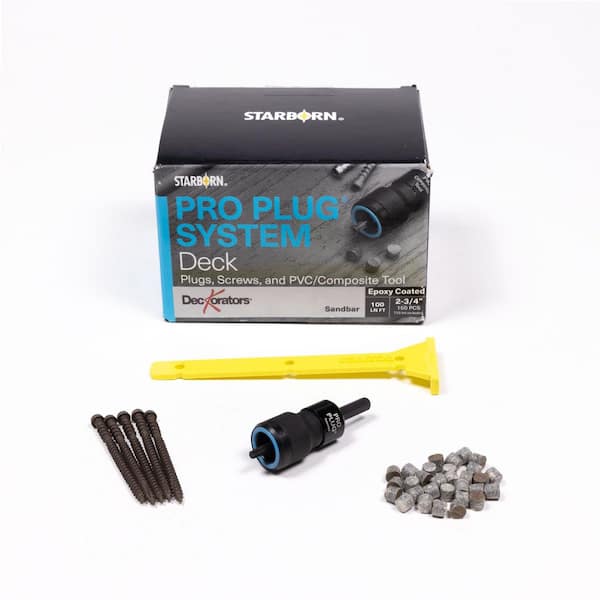 Venture #10 x 2-3/4 in. Star Trim Head Pro Plug System Composite Deck Screw Pack 100LF Sandbar Brown (150-pieces)