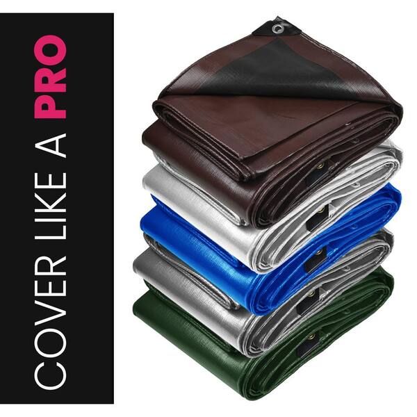 PROTARP 12 ft. x 12 ft. Silver/Black 22 Mil Heavy Duty